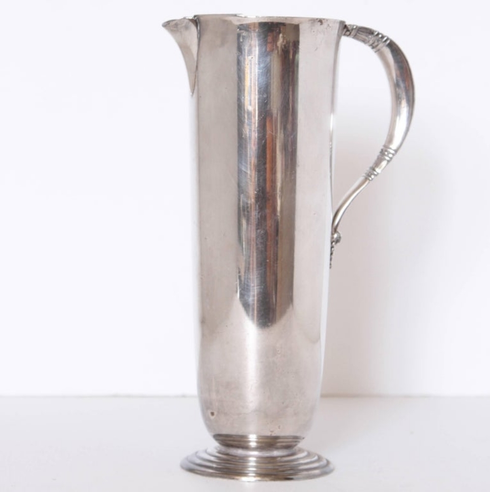Modernist silver plate pitcher Carl Conrad Braun International silver tropical